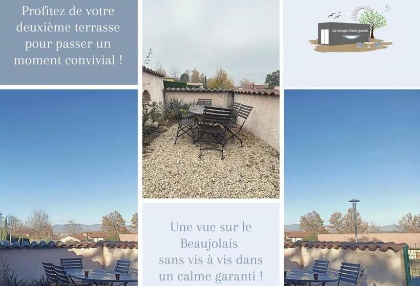 膳宿费 Studio De Jardin Le Temps D Une Pause Jusqu à 4 Personnes En Face Du Beaujolais   Climatisation Et B
