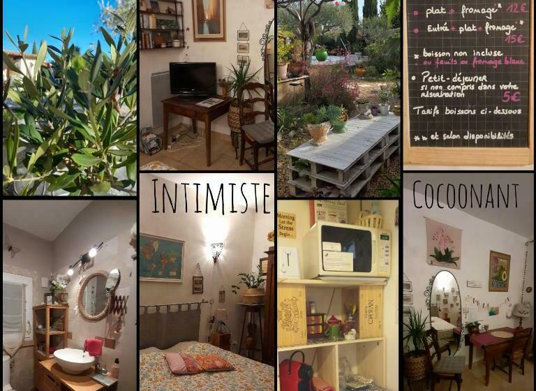 住宿加早餐  Cocon Provençal   T1 25m2   Sdb   Terrasse Privée & Accès Piscine à Saint Chamas