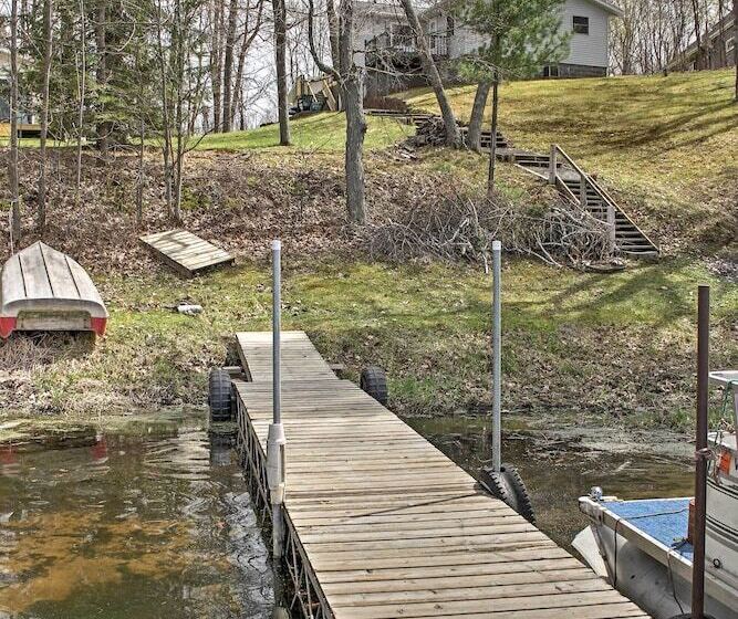 Cozy Balsam Lake Home: Deck, Private Dock + Kayaks