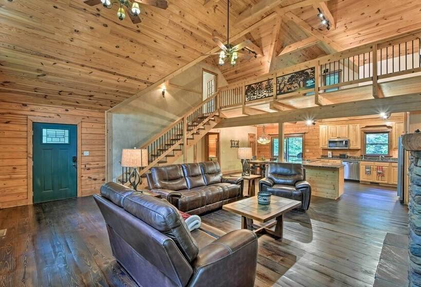 Sapphire Log Cabin W/ Wraparound Deck + Fire Pit!