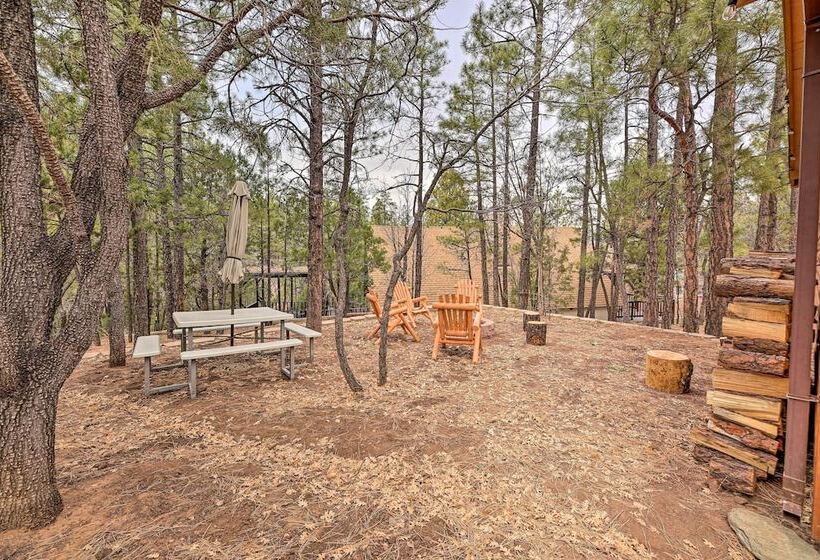 Large Yard W/ Fire Pit: Show Low Cabin