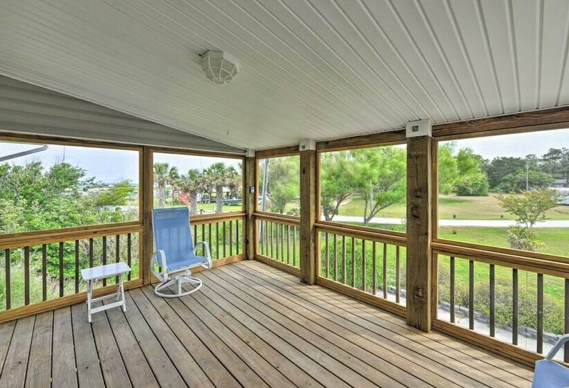 Waterfront Harkers Island Home: Sunset View & Dock