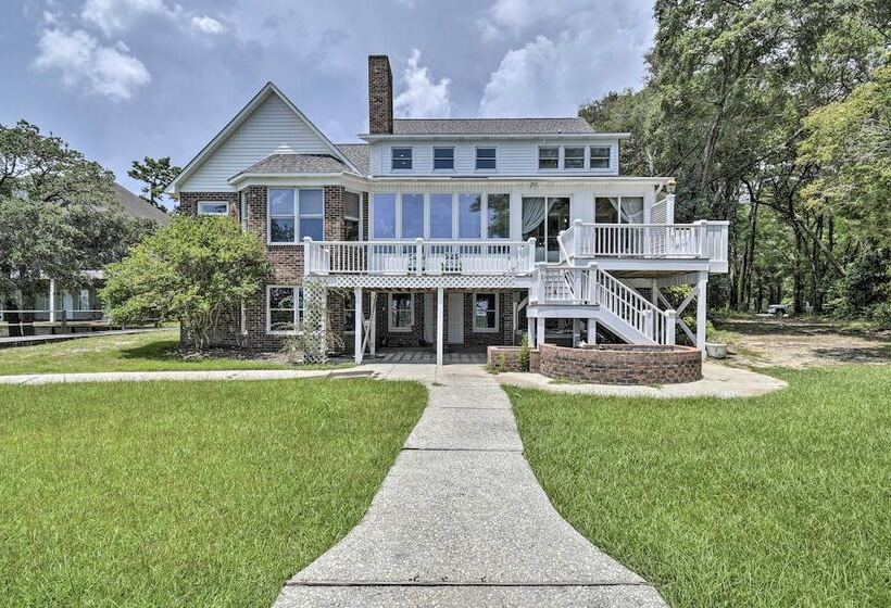 Waterfront Sunset Beach Escape W/ Dock & Golf View