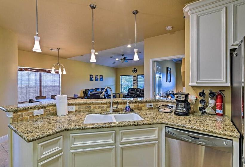 Walk To Ocean: Lakefront Dickinson Stucco House!