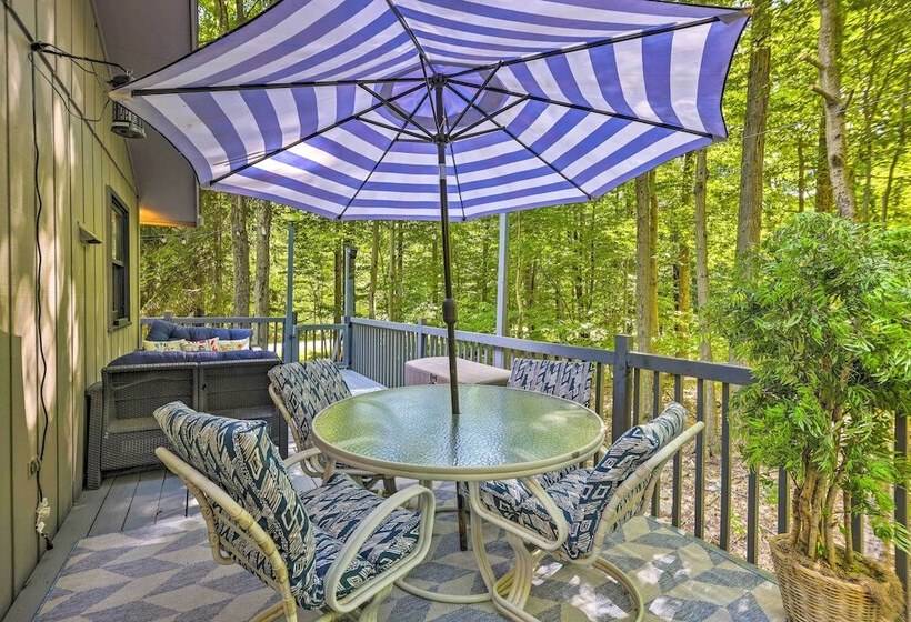 Wraparound Deck: Big Bass Lake Home In Gouldsboro