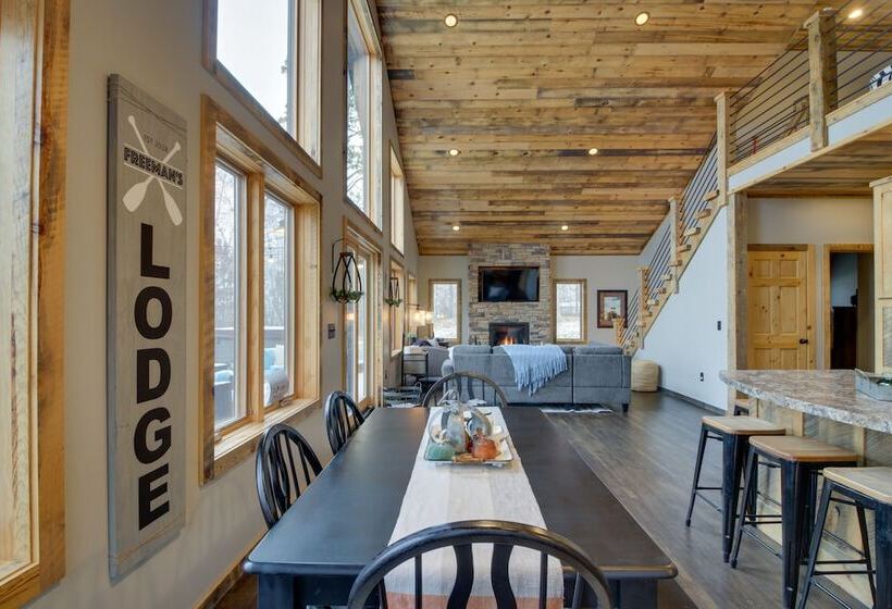 Modern Lakeside Chalet On Crow Wing Chain W/ Dock!