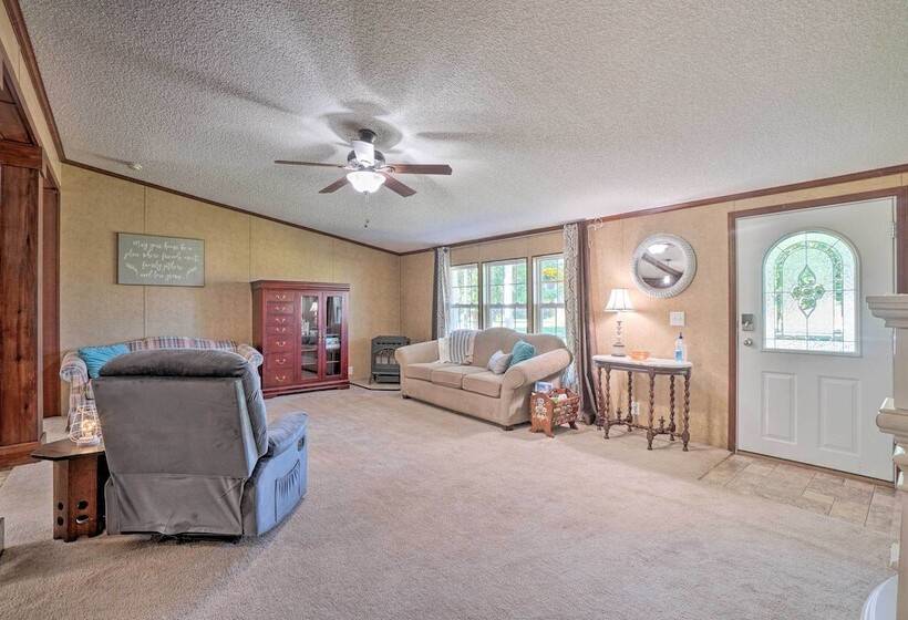 Monett Family Ranch Home W/ Fireplace & Huge Deck!