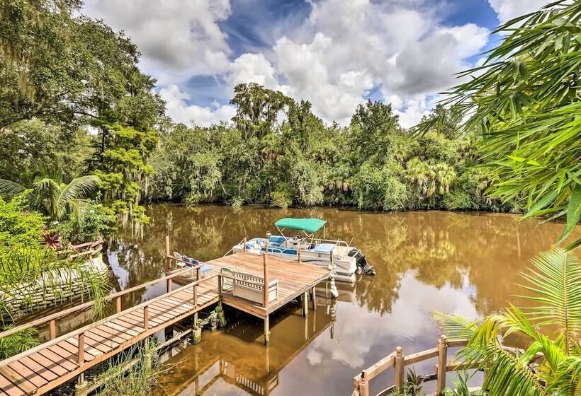 Lush Riverfront Escape W/ Private Boat Dock!