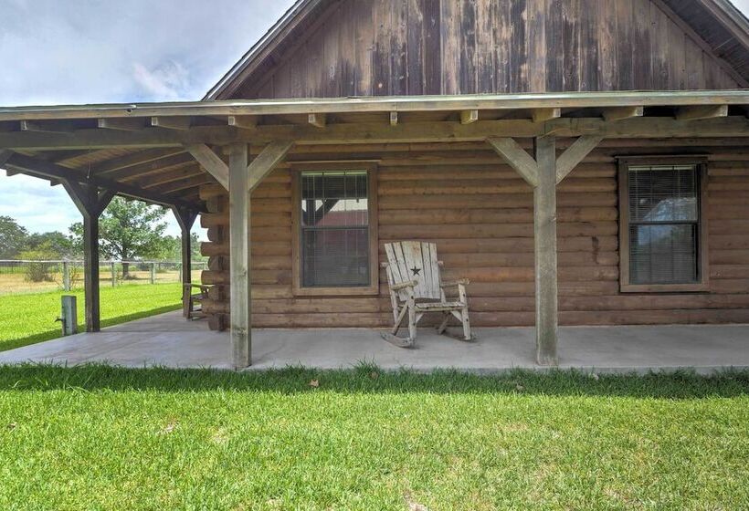 On Farm: Rustic Carmine Log Cabin W/ Porch!