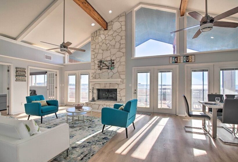 Sunny Lakefront Escape W/ Private Beach & Deck