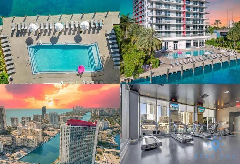 فندق صغير Upper Studio   Balcony   Pool   Gym   Near Beach