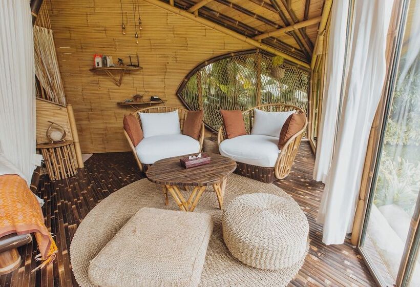 住宿加早餐  Hideout Eco Bamboo House Bali