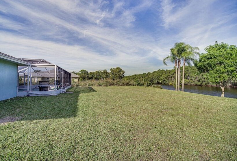 Port St Lucie Canal Front Home W/ Heated Pool!