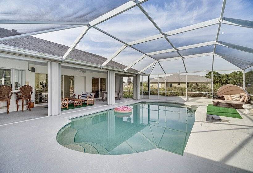 Port St Lucie Canal Front Home W/ Heated Pool!