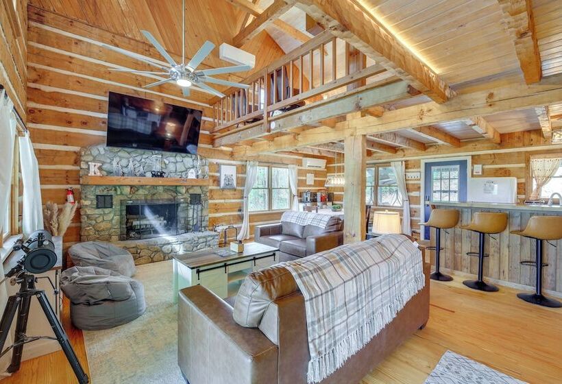 Ashe County Log Cabin: Mountain View Deck, Sauna