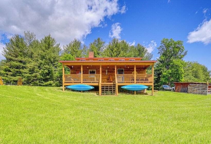 Deck & Scenic View: Historic Cabin In Piney Creek!
