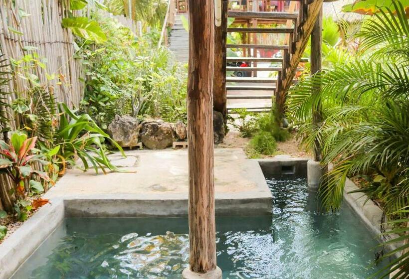 스탠다드 트리플 룸 가든 전망, Casa Mate Beachfront Cabañas El Cuyo