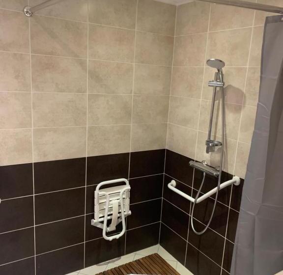 适合残疾人士使用的带超级大床的标准间, Hôtel Du Cheval Blanc Barcelonnette