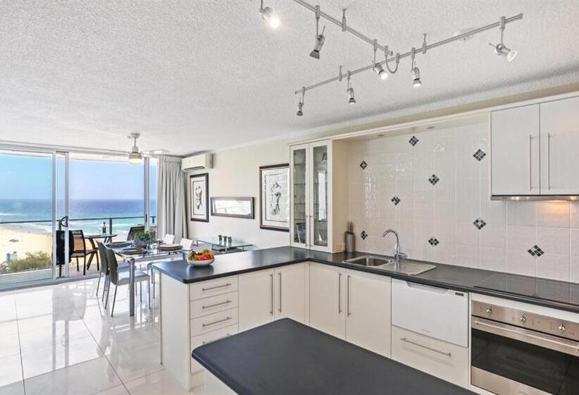 침실 2개 디럭스 아파트, One The Esplanade Apartments On Surfers Paradise