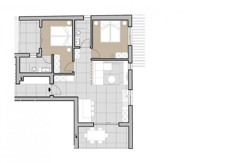 Апартаменты 1 Спальня с Видом, Villa Montis