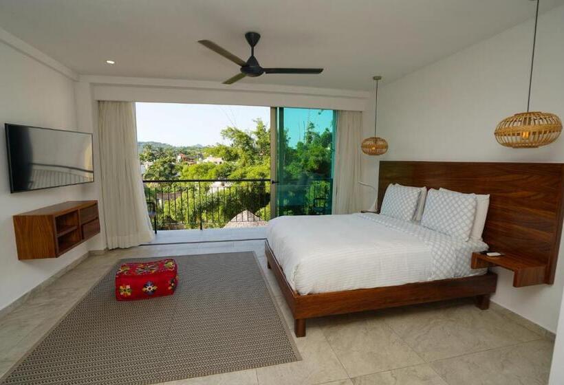 Standard Værelse til 4 pers. med Balkon, Puerto Sayulita