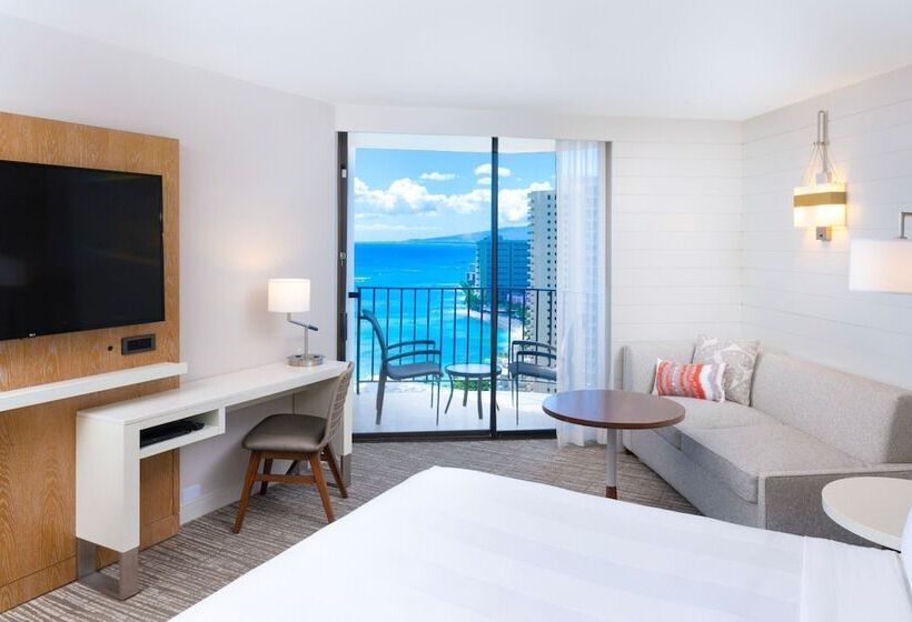 اتاق استاندارد با تخت دوبل و چشم‌انداز دریا, Waikiki Beach Marriott Resort & Spa