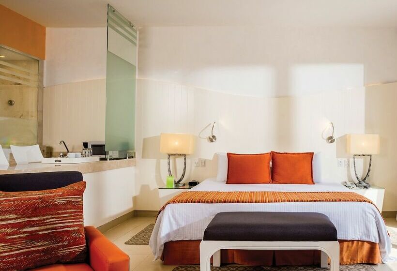 キングサイズベッド、ビュー付きデラックスルーム, Grand Oasis Tulum Riviera
