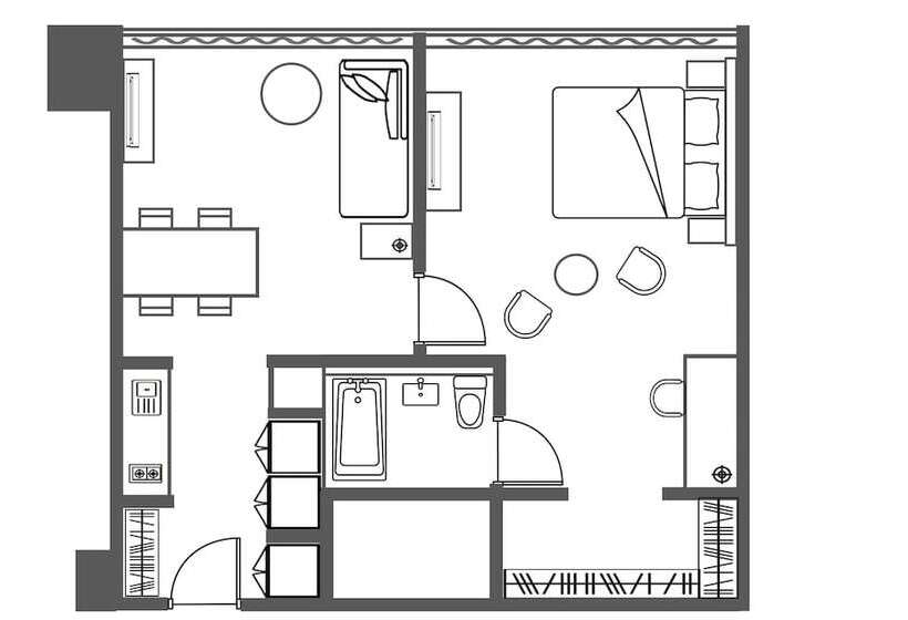 Апартаменты Executive 1 Спальня, Citadines Harbour Front Yokohama