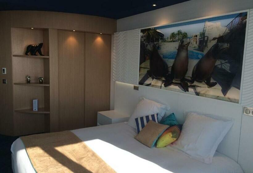 Quarto Familiar Vista Mar, Marineland Hôtel