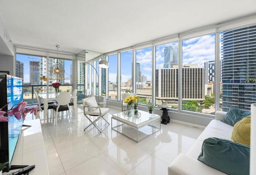 סוויטה עם מרפסת, Icon Brickell Miami Condo In Downtown 2bd 2ba