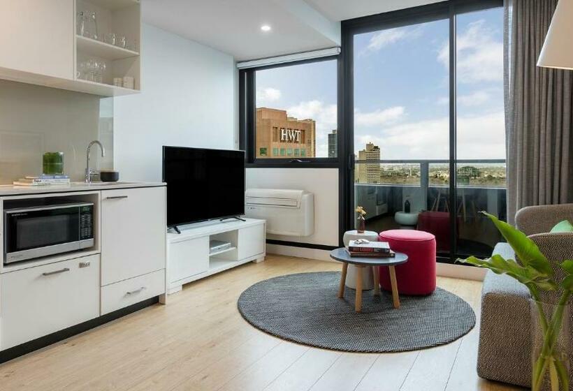 침실 1개 전망 아파트, Oaks Melbourne Southbank Suites