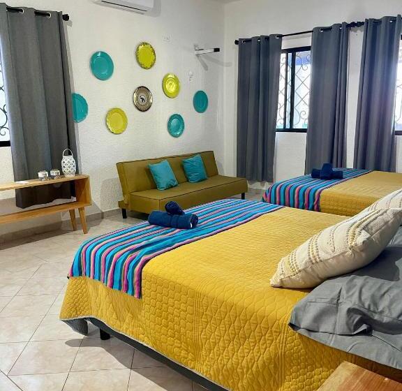 家庭间侧面带海景, Itzé Hostel Boutique   Progreso