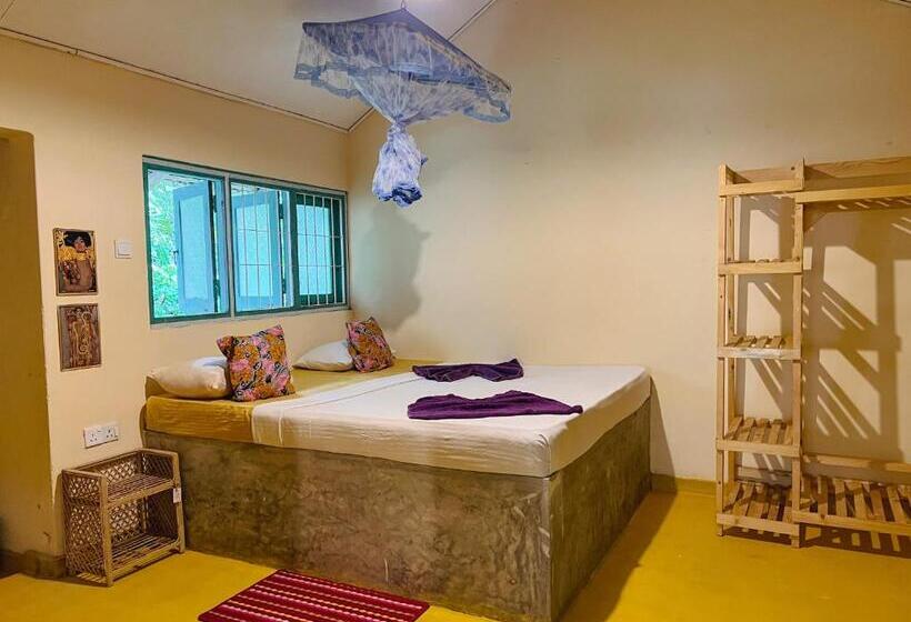 스탠다드 트리픔 룸 공동욕실, Lazy Monkey Surfhostel   Sri Lanka