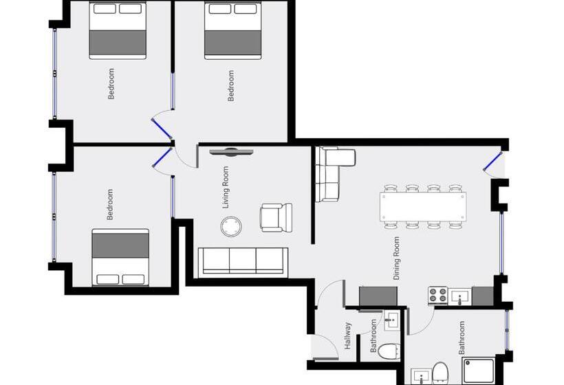 ３ベッドルームアパートメント, The Lakes Apartments By Daniel&jacob S