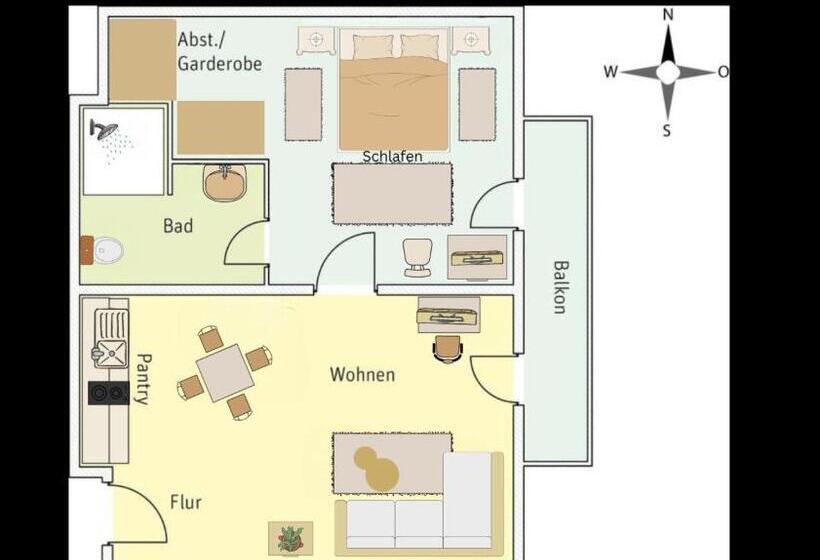 Дом 1 Спальня, Residenz Strandkrone 03