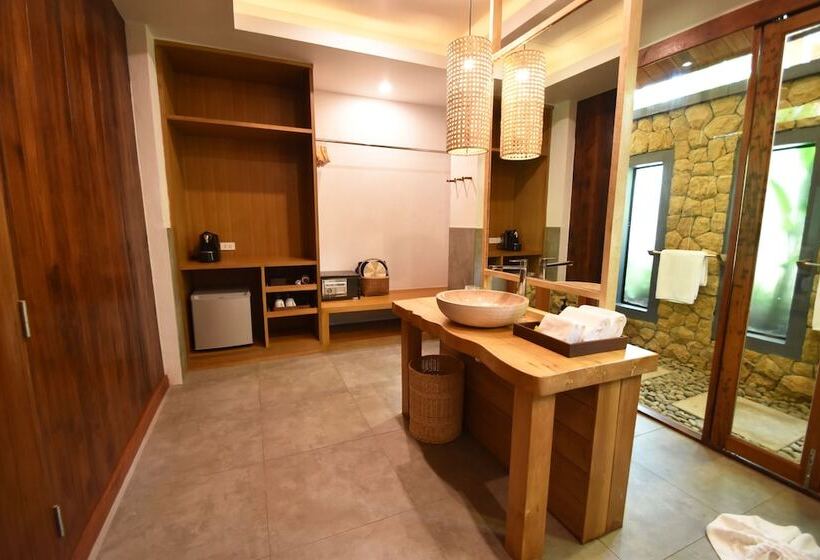 침실 1개 디럭스 빌라, The Nine Thipthara Klongson Resort