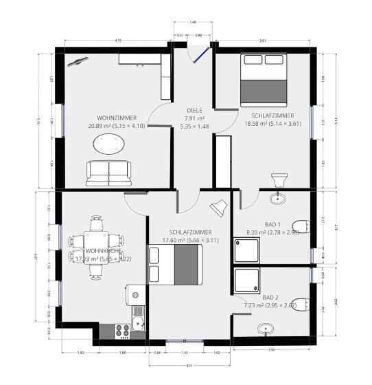 带2个卧室的公寓, Wolfsschlucht
