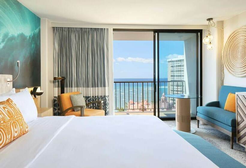 디럭스 룸 바다 전망, Outrigger Waikiki Beachcomber