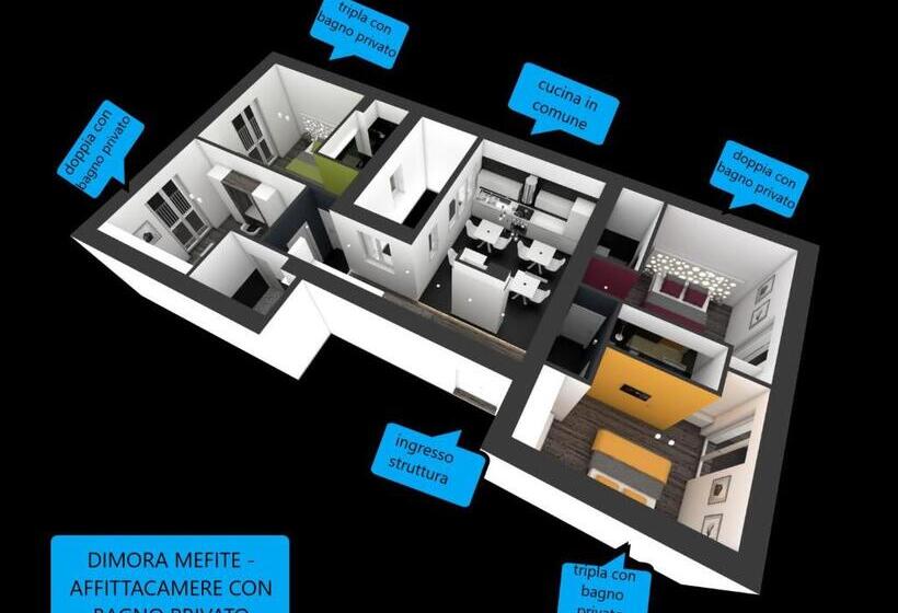 اتاق استاندارد سه نفره, Dimora Mefitecamere Con Bagno Privato E Self Checkin