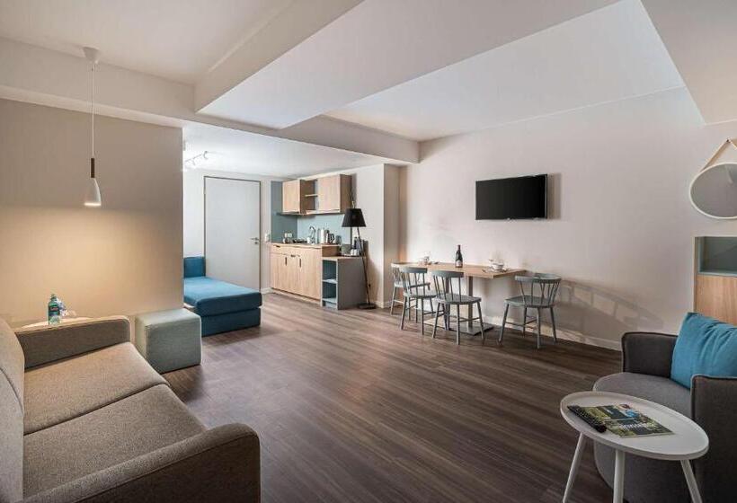 Апартаменты Deluxe 1 Спальня, Elaya Hotel Oberhausen Ehemals Ana Living Oberhausen By Arthotel Ana