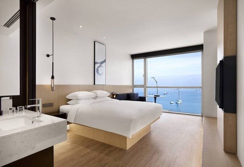 海の見えるダブルベッドスタンダードルーム, Fairfield By Marriott Busan Songdo Beach