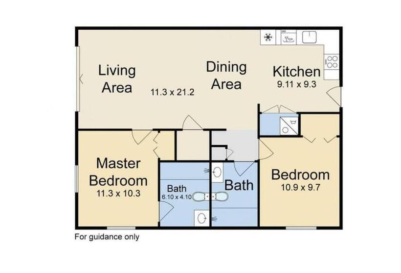Апартаменты 2 Спальни, 5 Stars Peaceful Condo   7 Min Walk To The Beach