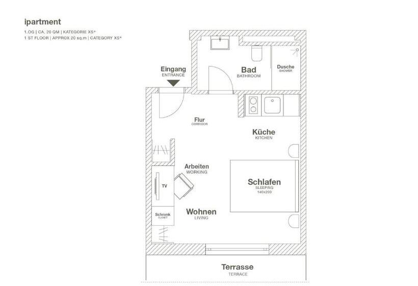 Студио Стандарт с Балконом, Ipartment Wolfsburg