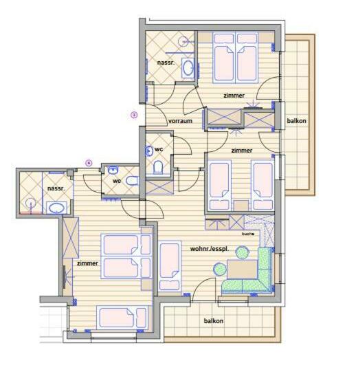 带3个卧室的公寓, Waidmannsruh Appartements