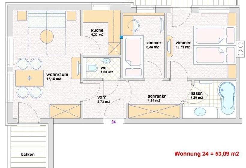 Апартаменты Comfort 2 Спальни, Appartement Hotel Garni Matthäuserhof