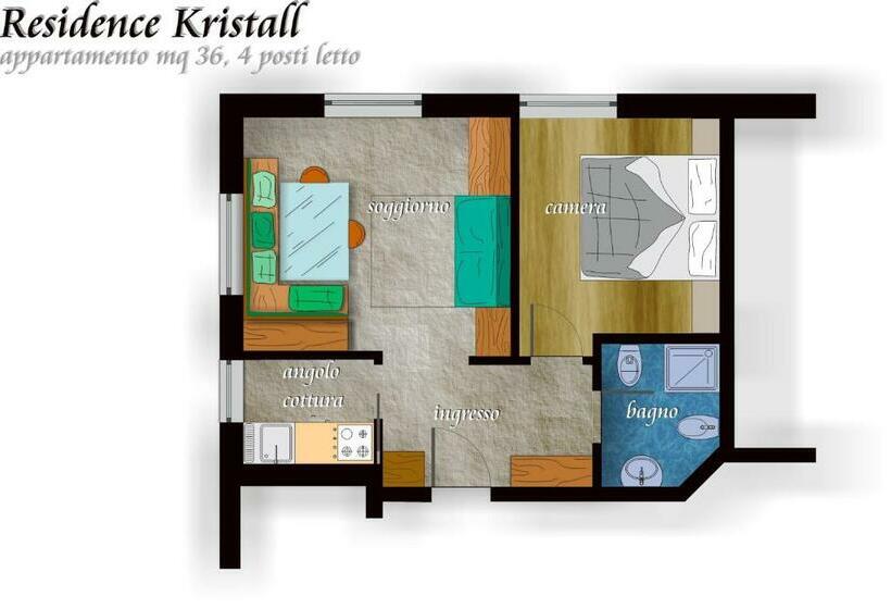 1 Bedroom Apartment Mountain View, Residence Kristall  Fiemme Holidays