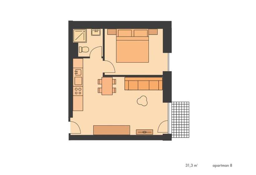 带1个卧室带观景的公寓, Apartmány Gryf Harrachov