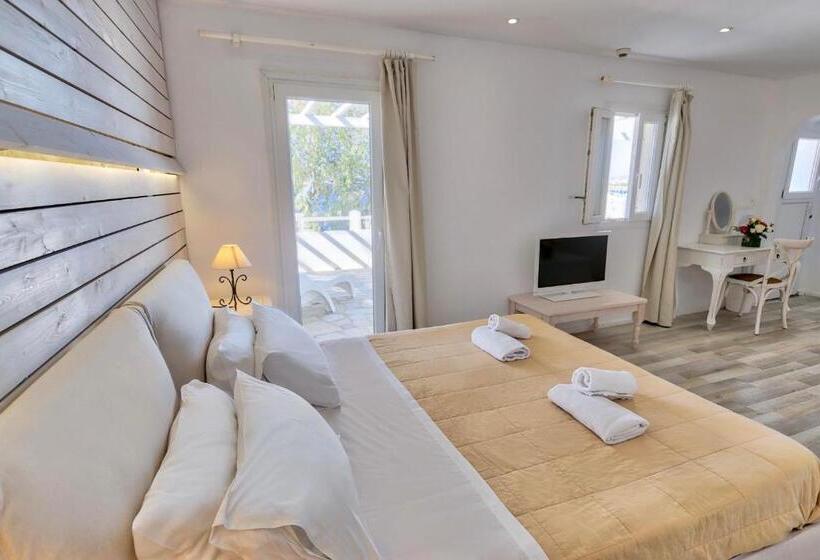 חדר דלוקס עם מרפסת נוף לים, Withinn Mykonos Suites