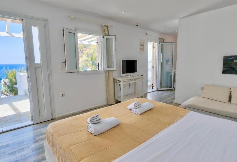 חדר דלוקס עם מרפסת נוף לים, Withinn Mykonos Suites
