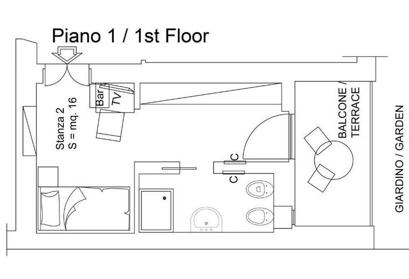 اتاق استاندارد یک نفره, Casa Calicantus